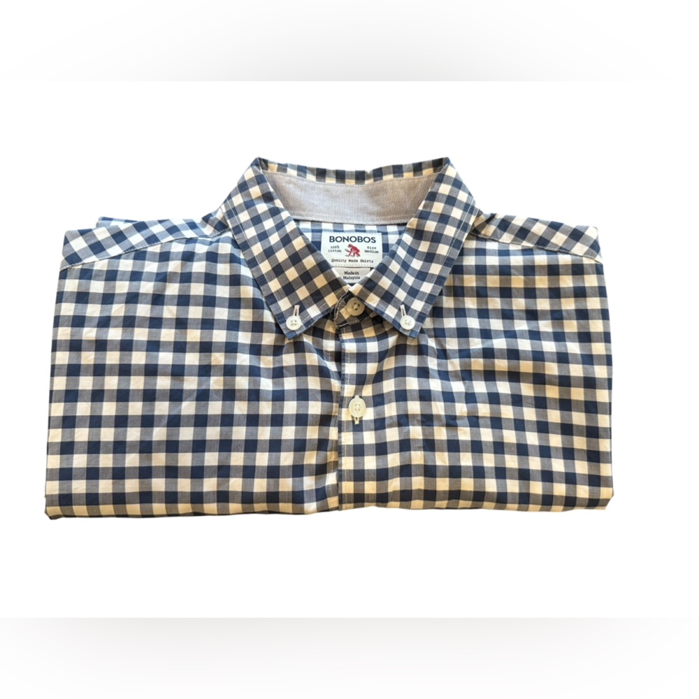 Bonobos‎ Navy and White Gingham Shirt